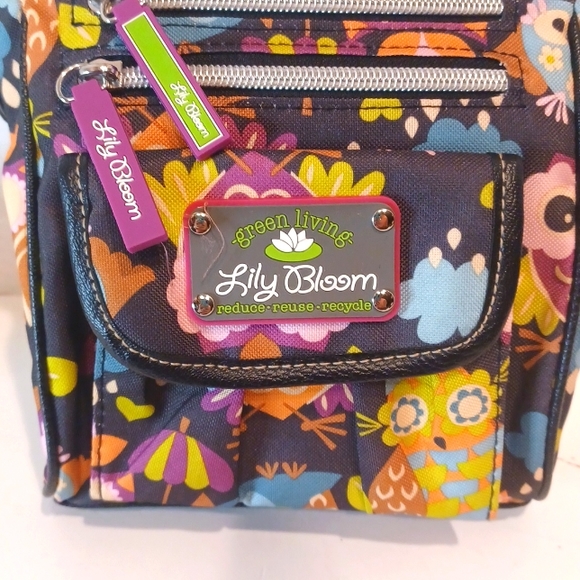 Lily Bloom Bags Lily Bloom Owl Pattern Green Living Crossbody Bag